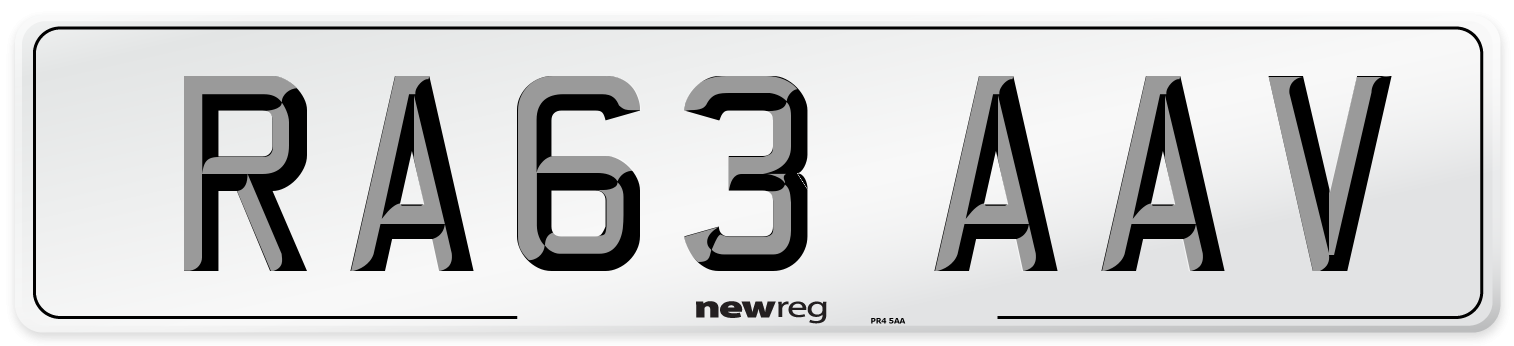 RA63 AAV Number Plate from New Reg